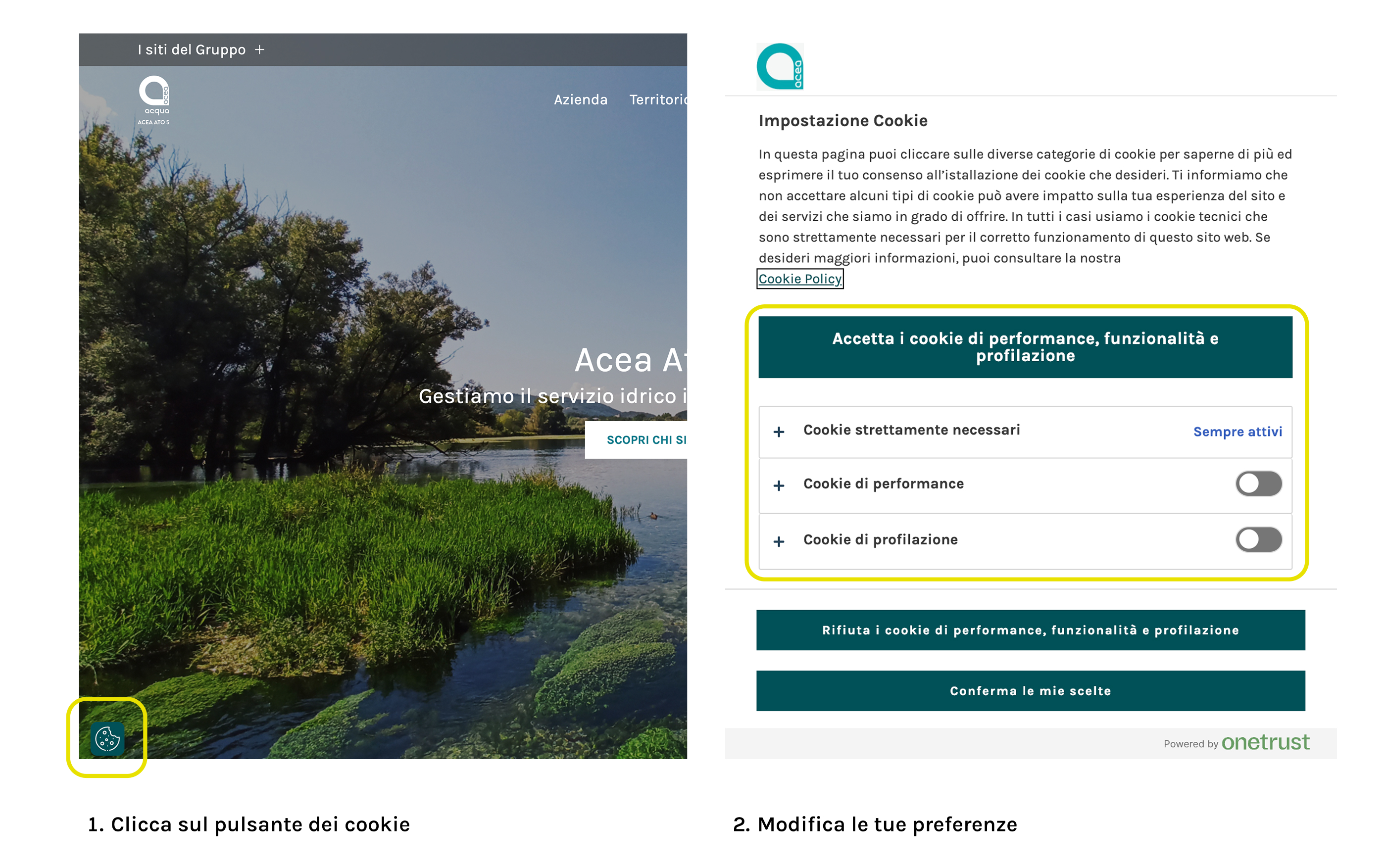 Tutorial cookie panel